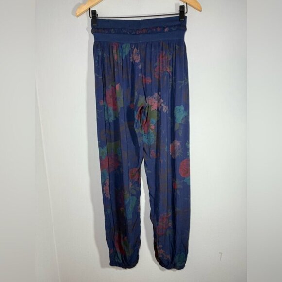 Made in Italy Cotton Floral Print Boho Pants - Picture 5 of 7